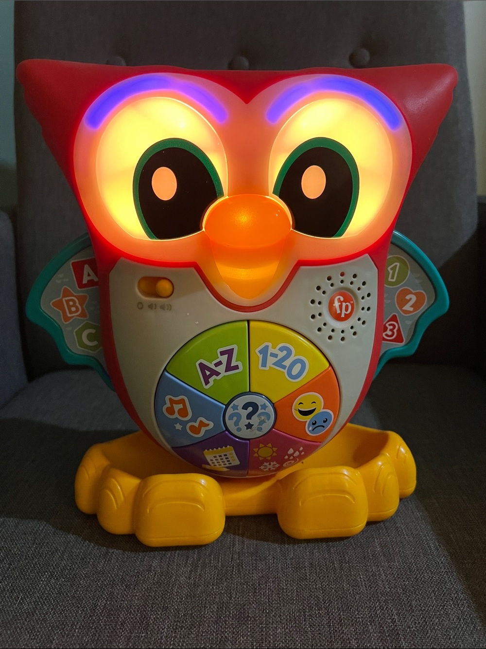 Fisher-Price Light-Up Interactive Owl Toy - Red, Yellow, Green, Blue, Orange